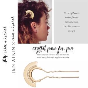 🆕 Crystal Pavé Fan Pin GOLD c+i H020G